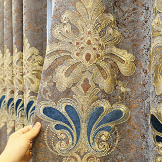 Luxury Velvet Embroidered Blackout Curtains