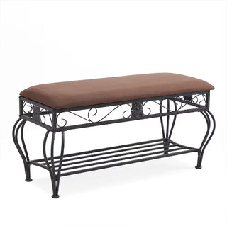 Upholstered Shoe Rack Bench Organizer