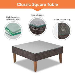 L- Shape Patio Furniture with Pillows (4 Pieces)