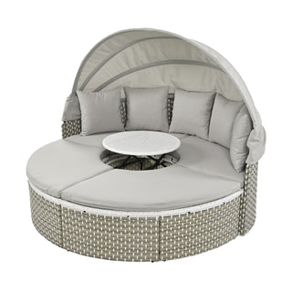 Round Rattan Outdoor Sectional Sofa