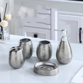Vintage Brushed Ceramic Bathroom Set