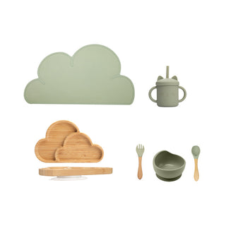 7Pcs Wooden Feeding Tableware Sets