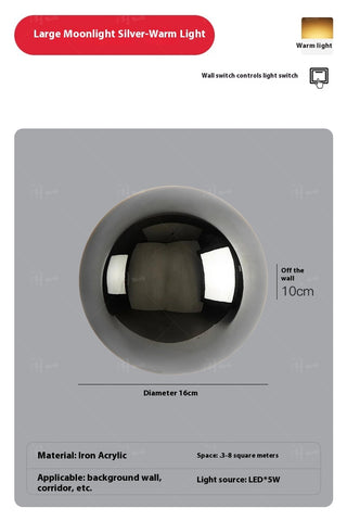 Nordic Solar Eclipse Bedroom Bedside Wall Lamp