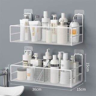 Wall-Mounted Bathroom Shelf Drill Shower