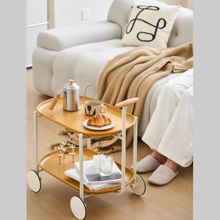 Movable Small Pushcart Inimalist Style Coffee Table
