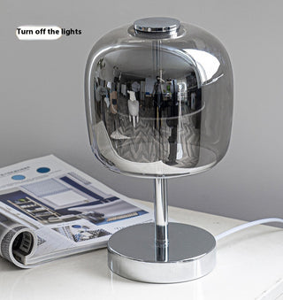 Modern Smokey Gray Glass Table Lamp