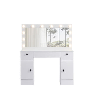 White Dresser with Lighted Mirror