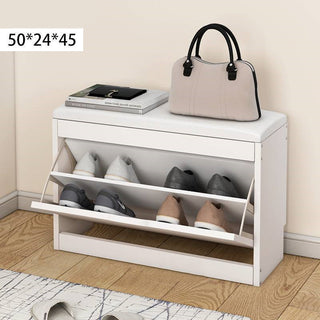 Cushioned Shoe Bench With Storage