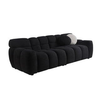 87.4 Length ,35.83inch Deepth ,human Body Structure For USA People, Marshmallow Sofa,boucle Sofa ,3 Seater, Black BOUCLE