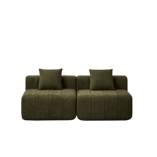 Chenille Sectional Sofa With 2 Pillows,Symmetrical Modular Sofa Sectional For Bedroom, Living Room, Office For Leisure Or Nap, Reading Room, And Lobby