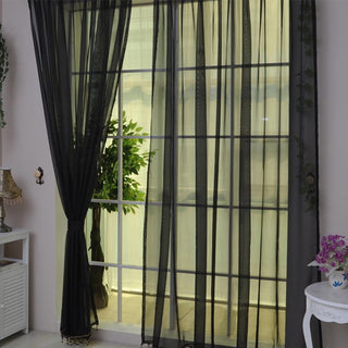 Transparent Solid Color Glass Mesh Curtains