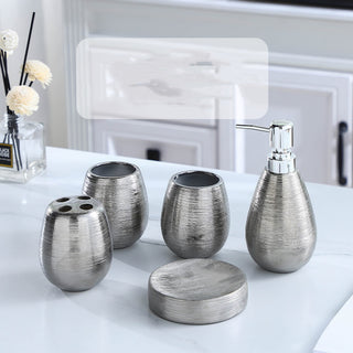 Vintage Brushed Ceramic Bathroom Set