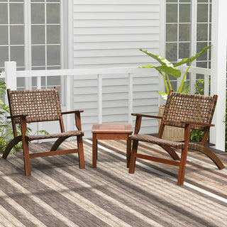 Nalani 3 Piece Outdoor Wooden Patio Set