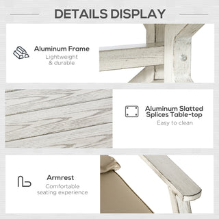 4 Pieces Patio Furniture Set with Cushions, Outdoor Wicker Conversation Sofa Sets, Aluminum Frame Sofa Sets for Backyard, Poolside, Garden, Beige