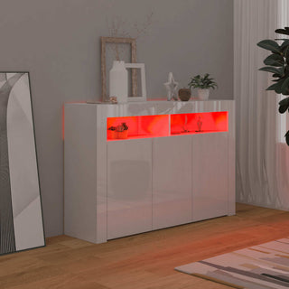 LED Light High Gloss White Sideboard