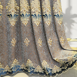 Luxury Velvet Embroidered Blackout Curtains