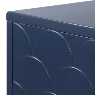 Navy Blue Solid Wood Bedside Tables