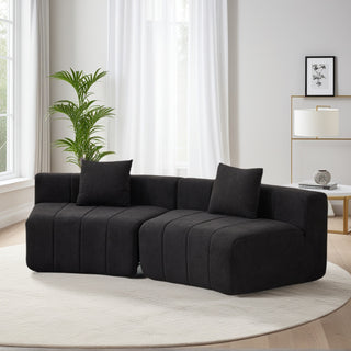 Chenille Curved Sectional Sofa With 2 Pillows,Curved Symmetrical Modular Semi Circular Sofa Sectional For Bedroom, Living Room, Office For Leisure Or Nap, Reading Room, And Lobby