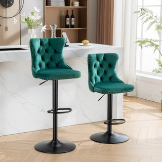 Sasha Velvet Swivel Barstools (Set Of 2)