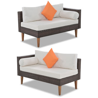 L- Shape Patio Furniture with Pillows (4 Pieces)