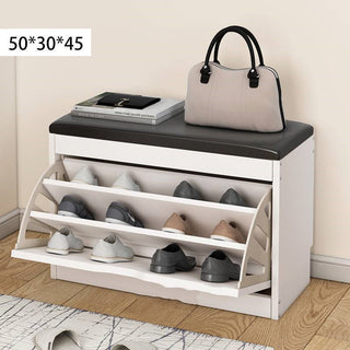 Cushioned Shoe Bench With Storage