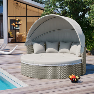 Round Rattan Outdoor Sectional Sofa