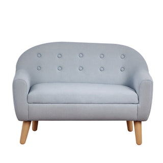 2-Seat Kids Sofa, Toddler Sofa Couch, Linen-Like Fabric & Wood Frame Sofa Chair for Ages 3-7, 11" High Seat, Gray
