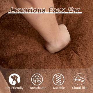 Giant Bean Bag Couch For Adults, Ultra Soft Fluffy Loveseat Bean Bag Sofa, Oversized Chase Lounge Chair Indoor For Living Room Bedroom, No Assembly Required Cozy Reading Chair With Pillows, Brown