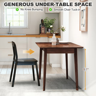 47.2" Rectangle Dining Table For 4, Mid-Century Modern Kitchen Table With Rubber Wood Legs For Dining Room, Walnut