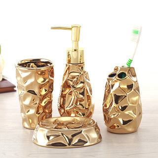 Golden Ceramic Bathroom Toilet Set