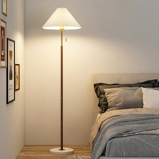Retro Light Luxury Wood Grain Floor Lamp