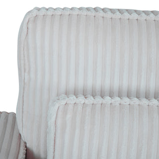 Corduroy Upholstered Armchair With Throw Pillow – Soft Single-Seat Lounge Chair For Cozy Corners, Plush Comfort