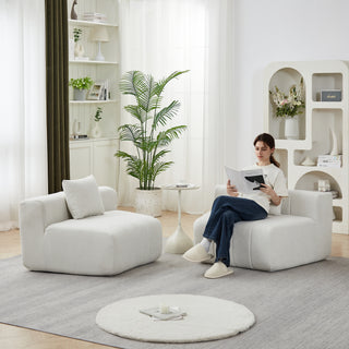 Chenille Curved Sectional Sofa With 2 Pillows,Curved Symmetrical Modular Semi Circular Sofa Sectional For Bedroom, Living Room, Office For Leisure Or Nap, Reading Room, And Lobby