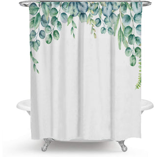 Floral Plant Polyester Bathroom Shower Curtain