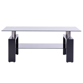 Estelle Black Highlight Glass Coffee Table