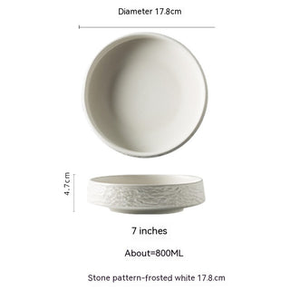 Ceramic Round Meal Tray Deep Plates