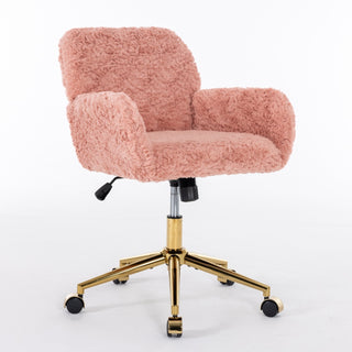 Lola Pink Faux Fur Office Chair