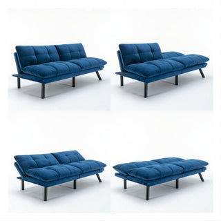 Navy Blue Convertible Folding Modern Sofa Bed