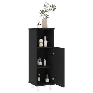vidaXL 4 Piece Bathroom Furniture Set Black Engineered Wood