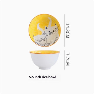 Cartoon And Plates Creative Rice Soup Bowls