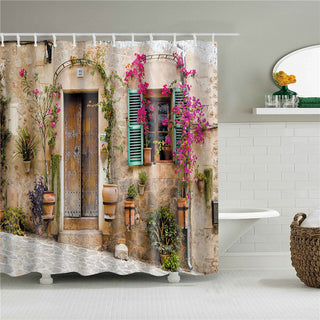 Garden Flowers Scenery Shower Curtains