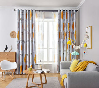 Nordic Style Leaf Shading Curtains