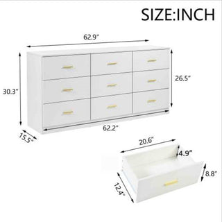 Taylor Modern White Dresser – Elegant Storage with Gold Handles