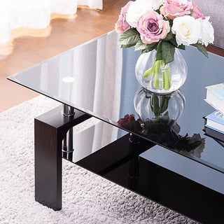 Estelle Black Highlight Glass Coffee Table