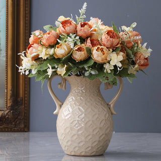 Ceramic Inlay Copper Vase