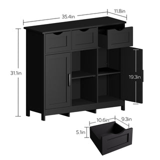 Wooden Storage Cabinet with Drawers