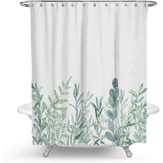 Floral Plant Polyester Bathroom Shower Curtain