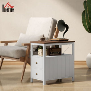 Modern End Table With Charging Station
