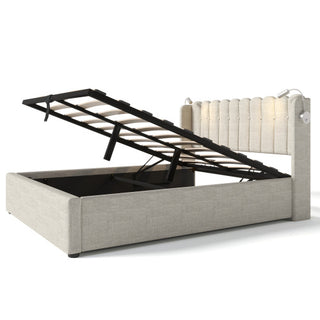 Linen Storage Space Bed Frame With Mattress  Size 160cmx200cm