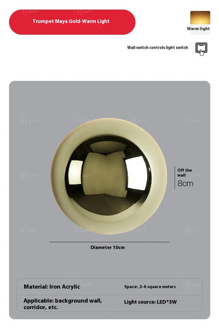 Nordic Solar Eclipse Bedroom Bedside Wall Lamp